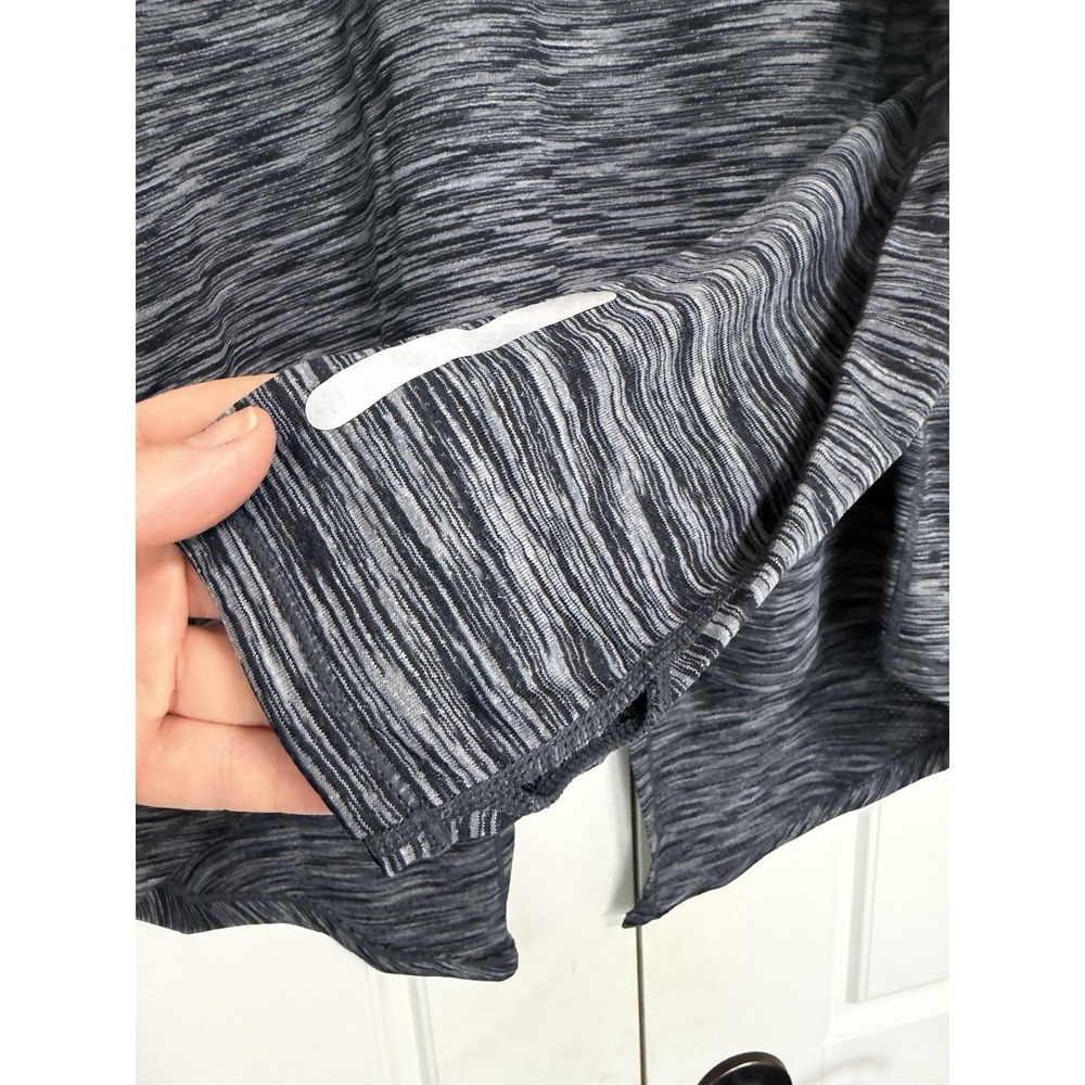 Zyia Active Womens Space Dye Long Sleeve Split Back Performance Top Black Gray L - Picture 4 of 8